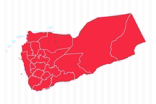 States Map of Yemen With Detailed Borders vector