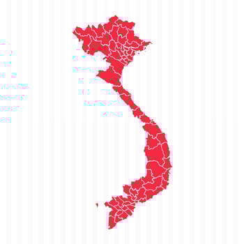 States Map of Vietnam With Detailed Borders vector