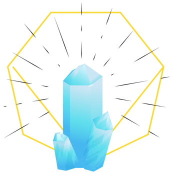 Crystal. Curative Transparent Healing Quartz. Gradient Clear Bright Gem with Frame. Magic Stone png