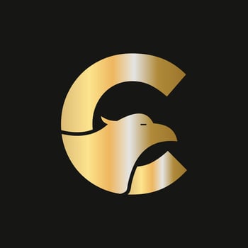 Letter C Eagle Logo Design. Transportation Symbol Vector Template