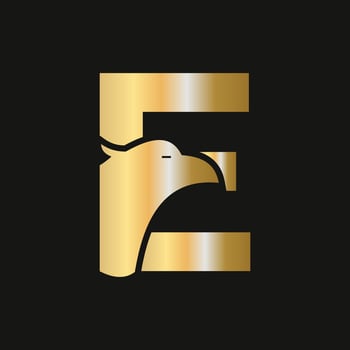 Letter E Eagle Logo Design. Transportation Symbol Vector Template