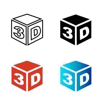 Abstract 3D Model Silhouette Illustration vector
