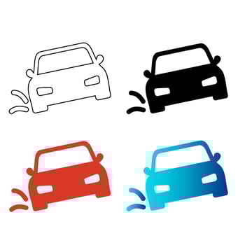 Abstract Car Driving Warning Silhouette Illustration vector