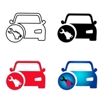 Abstract Car Repair Silhouette Illustration vector