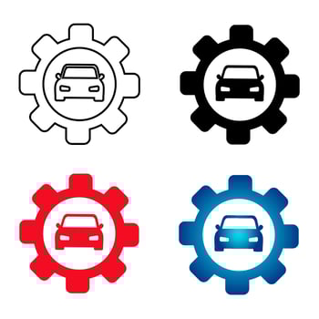 Abstract Car Settings Silhouette Illustration vector