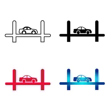 Abstract Car on The Bridge Silhouette Illustration vector