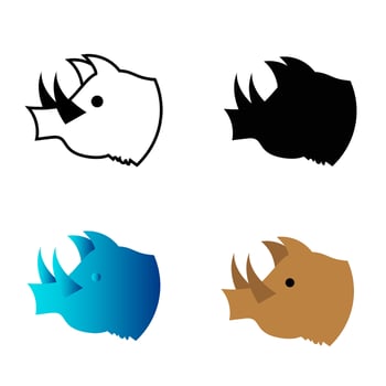 Abstract Flat Wild Boar Head Silhouette Illustration vector