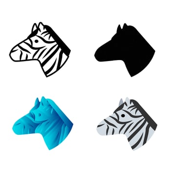 Abstract Flat Zebra Head Silhouette Illustration vector