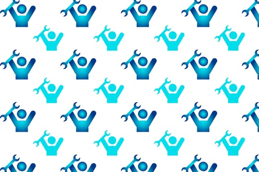 Abstract Mechanic Man Pattern Background vector