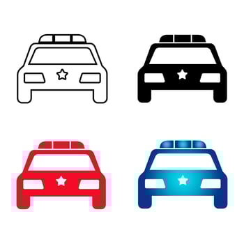 Abstract Police Car Silhouette Illustration vector