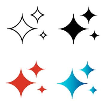 Abstract Starbust Four Point Silhouette Illustration vector