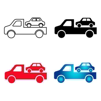 Abstract Truck Holding Car Silhouette Illustration vector