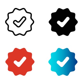 Abstract Verified Symbol Silhouette Illustration vector