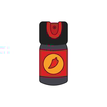 kids drawing Vector illustration Pepper or capsicum spray flat cartoon isolated