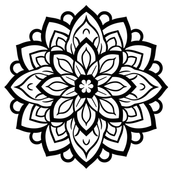 Simple coloring book image of Mandala , png