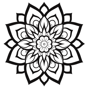 Simple coloring book image of Mandala , png