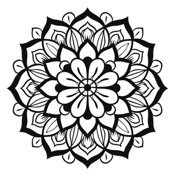 Simple coloring book image of Mandala , png