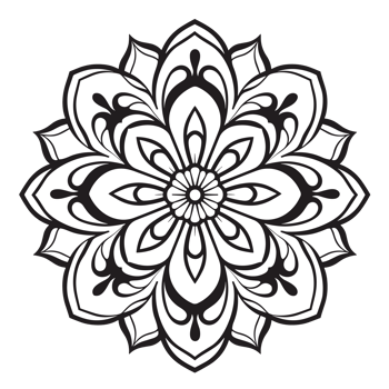 Simple coloring book image of Mandala , png