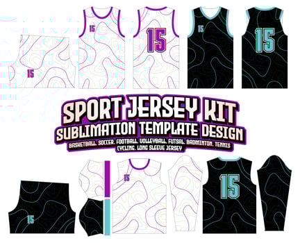 contour Colorful outline Line Jersey Design Sportswear Background vector