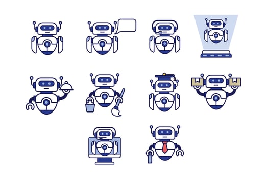 Futuristic Artificial Intelligence Robot Illustration vector
