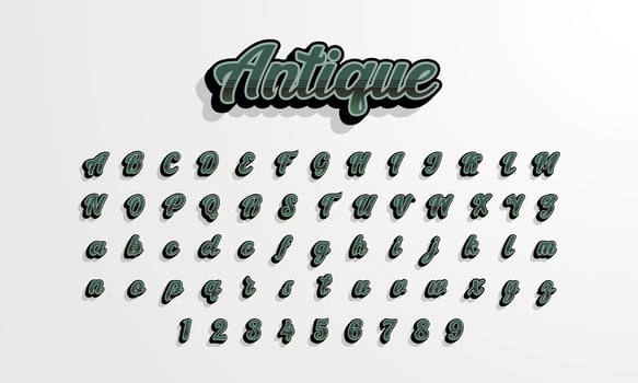 vintage retro editable vector alphabet font typography typeface
