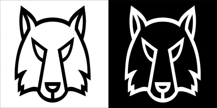 illustration, vector graphic of wolves icon