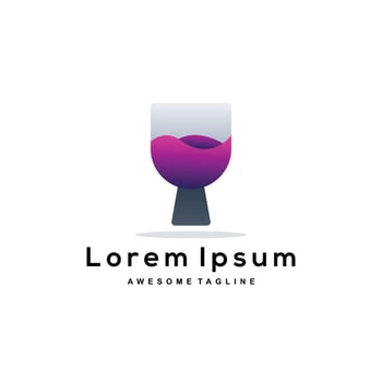 Wine colorful logo illustration vector