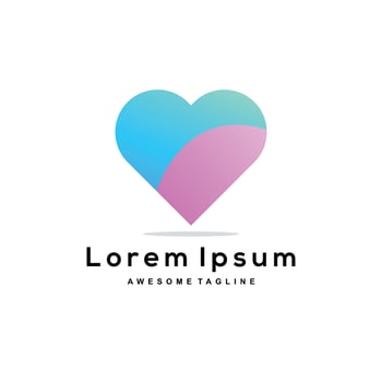 Love gradient logo design colorful vector