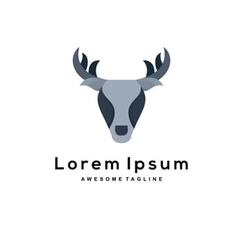 Head deer gradient logo design color vector