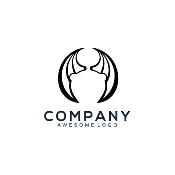 Bat outline logo template vector