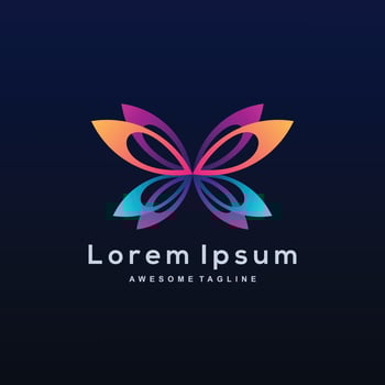 Butterfly colorful gradient logo template vector