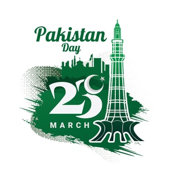 design concept for pakistan national day greeting vector