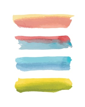 Brush strokes. Vector colorful paintbrush set. Grunge design elements. Grunge painted objects. Vector.