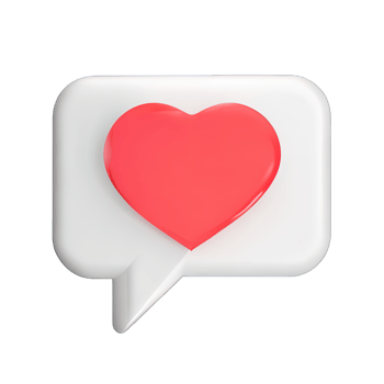 3D social media notification love like heart icon png
