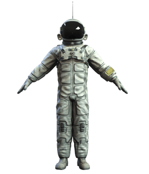 Astronaut on transparent background, 3d render png