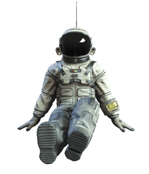 Astronaut on transparent background, 3d render png