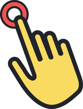 Hand pointing flat icon. png