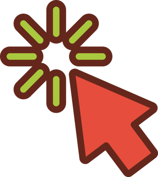 Cursor mouse flat icon 3 colors. png
