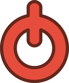 Power button flat icon 3 colors. png