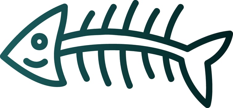 Fishbone Vector Icon Design