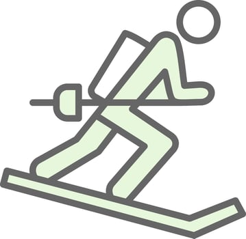 Skiing Vector Icon Design