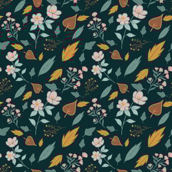 seamless background with colourful leaves vector