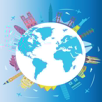 Travel and tourism background vector
