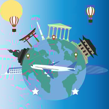 Travel and tourism background vector