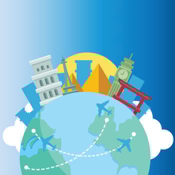 Travel and tourism background vector
