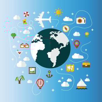 Travel and tourism background vector