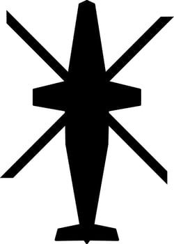 Helicopter icon vector illustration. Helicopter silhouette for icon, symbol or sign. Helicopter symbol for design about vehicle, aerial, air, transport, military, force and battlefield