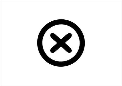 cross icon means failed vector