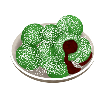 Klepon with palm sugar lava png