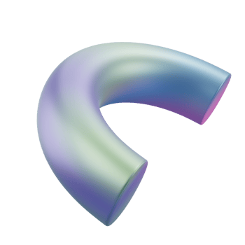 3d dimensional abstract shape semidonut geometric metal. Realistic glossy gradient luxury template decorative design illustration. Minimalist bright semi donut mockup isolated transparent png